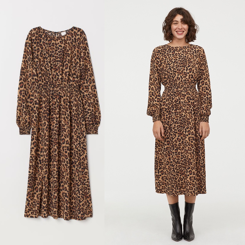 H&M Leopard Print  Maxi Dress Size US 6
